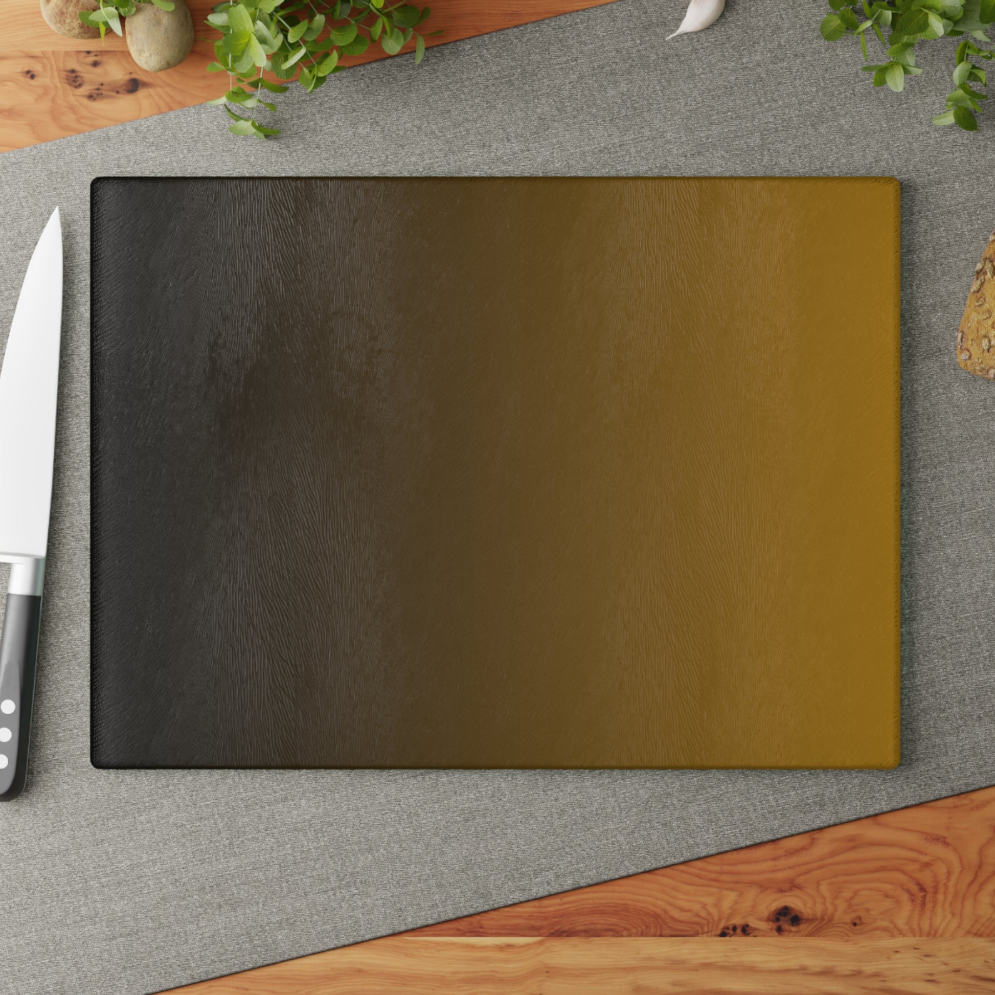 Hallow yellow glass cutting board