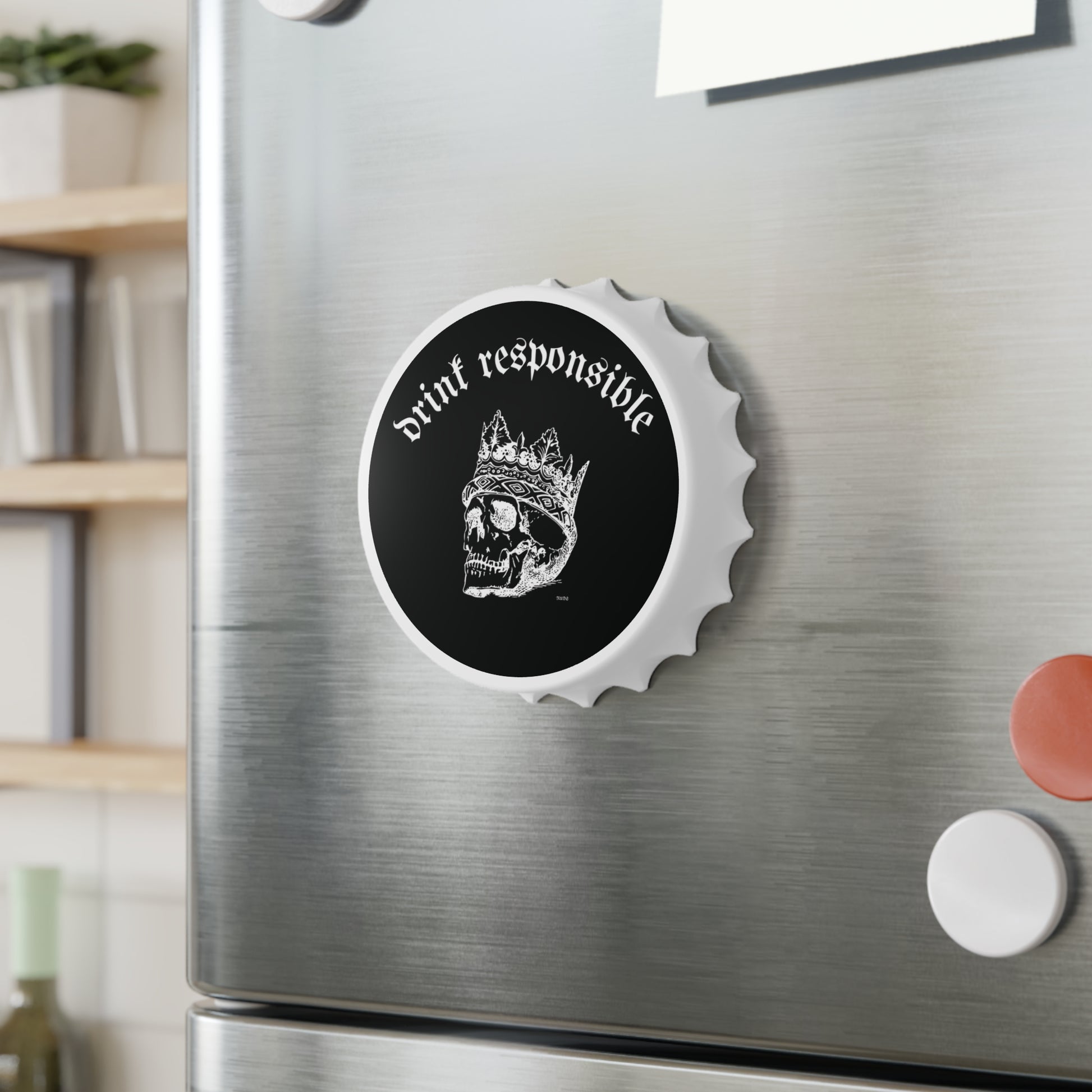 Skull Bottle Opener - Drink Responsible, Unique Gift for Beer Lovers, Bar Accessories, Skull Decor, Gothic Kitchen Gadget