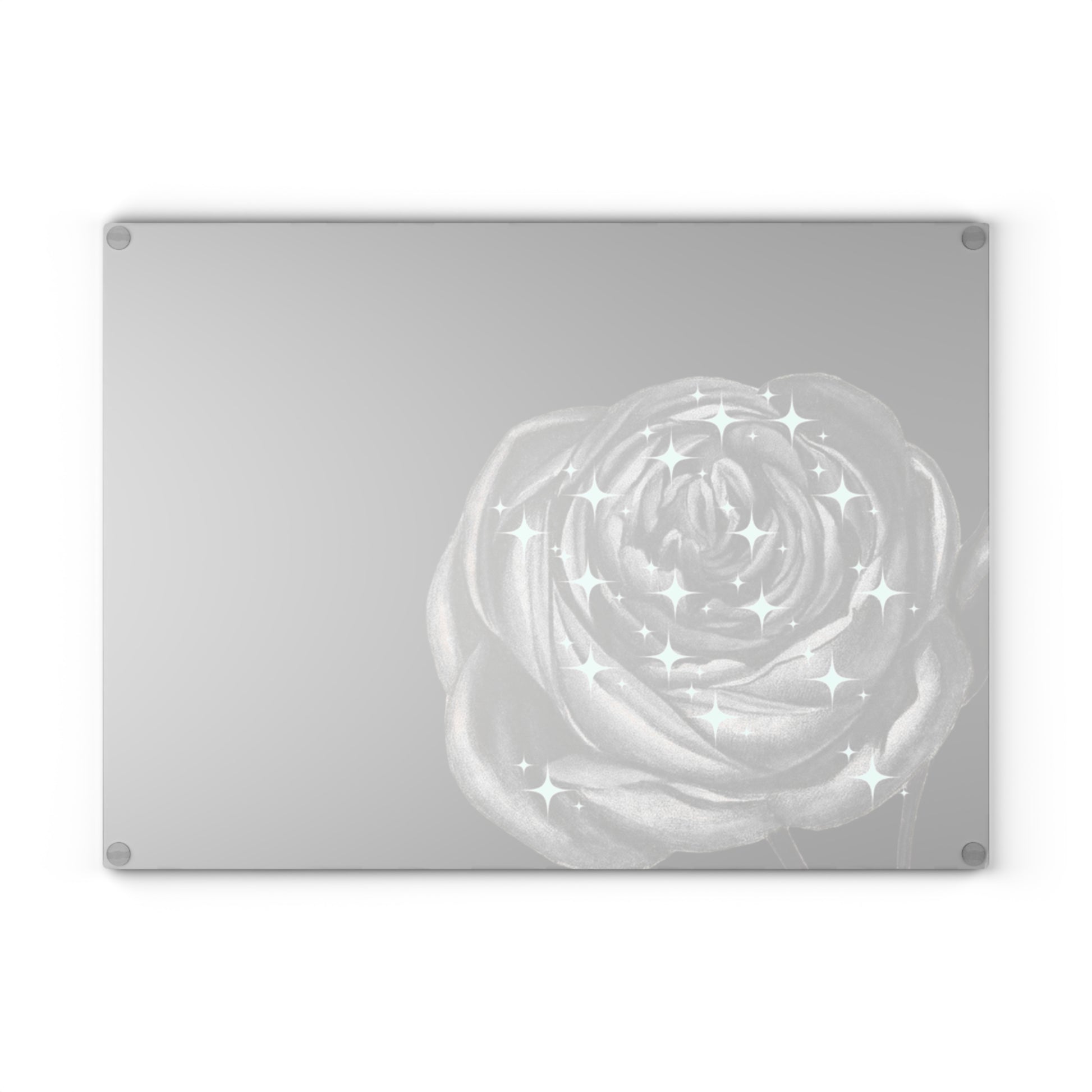 Elegant Rose Glass Cutting Board