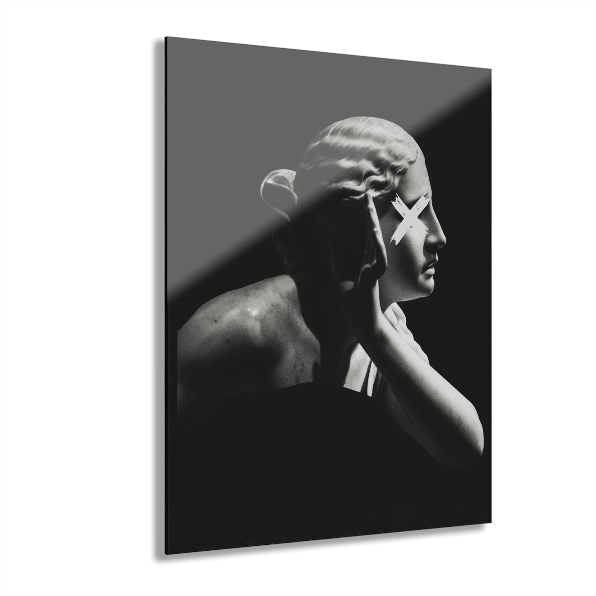 Acrylic Print Art — Monochrome statue with X-Eye