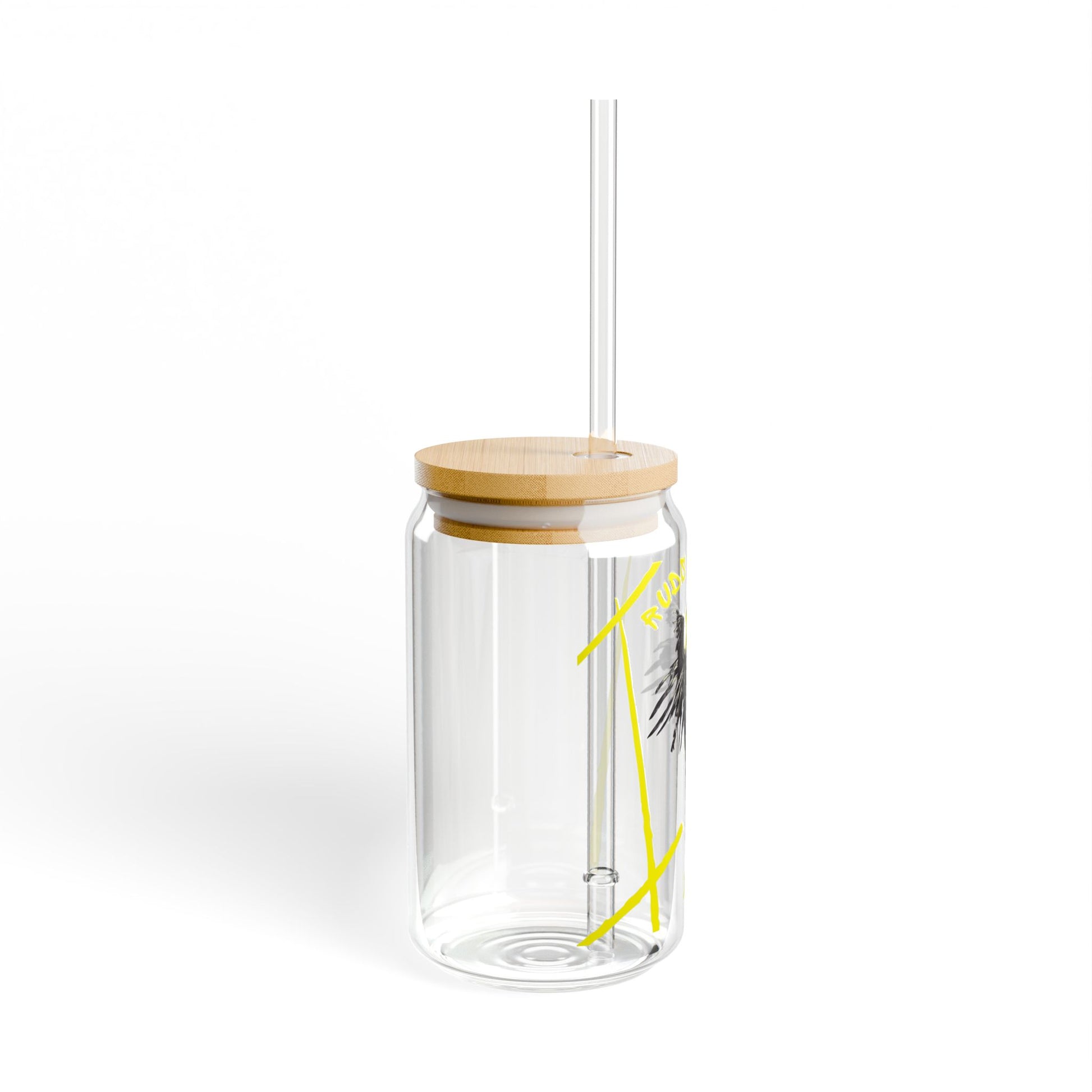 Artistic Sipper Glass with Urban Vibe
