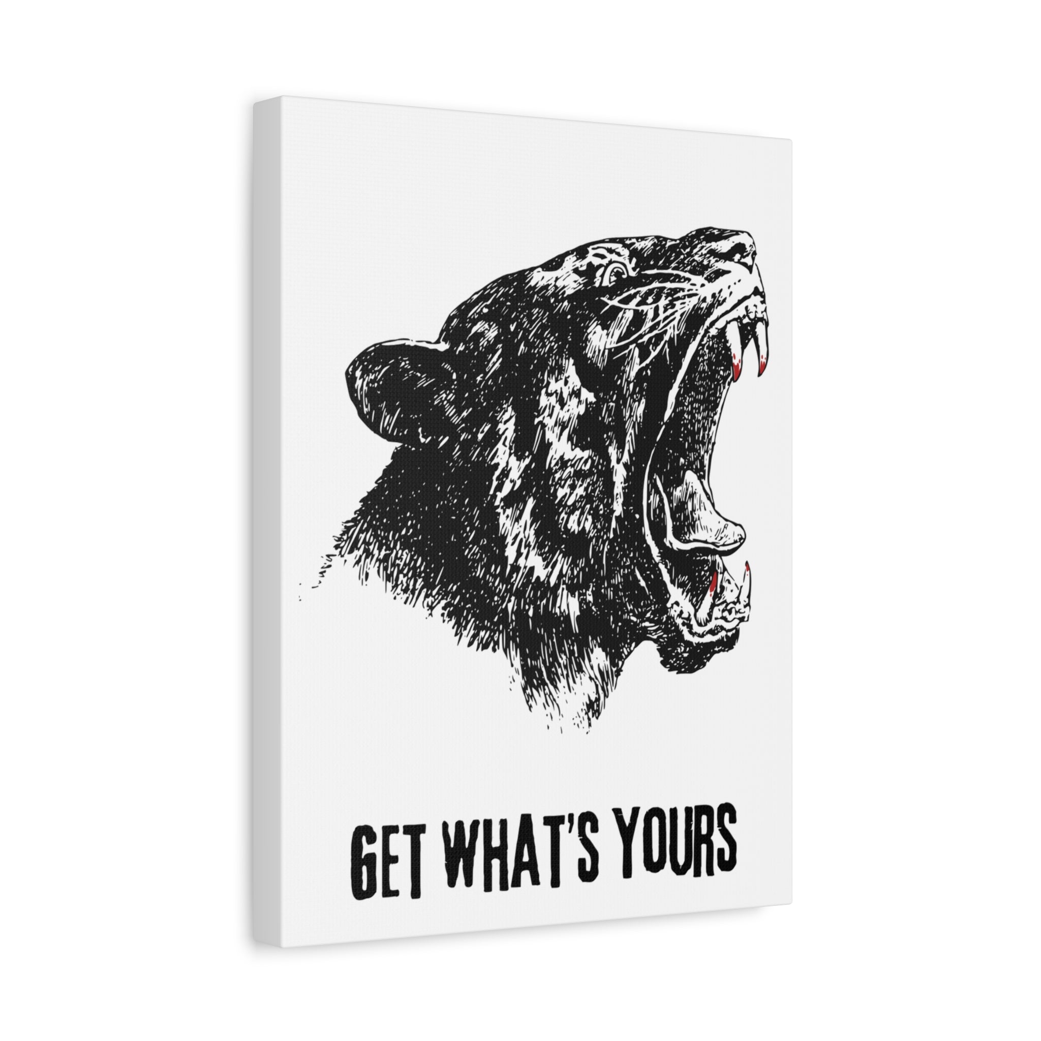 Roaring Black Panther Canvas Wall Art – Matte Stretched 1.25"