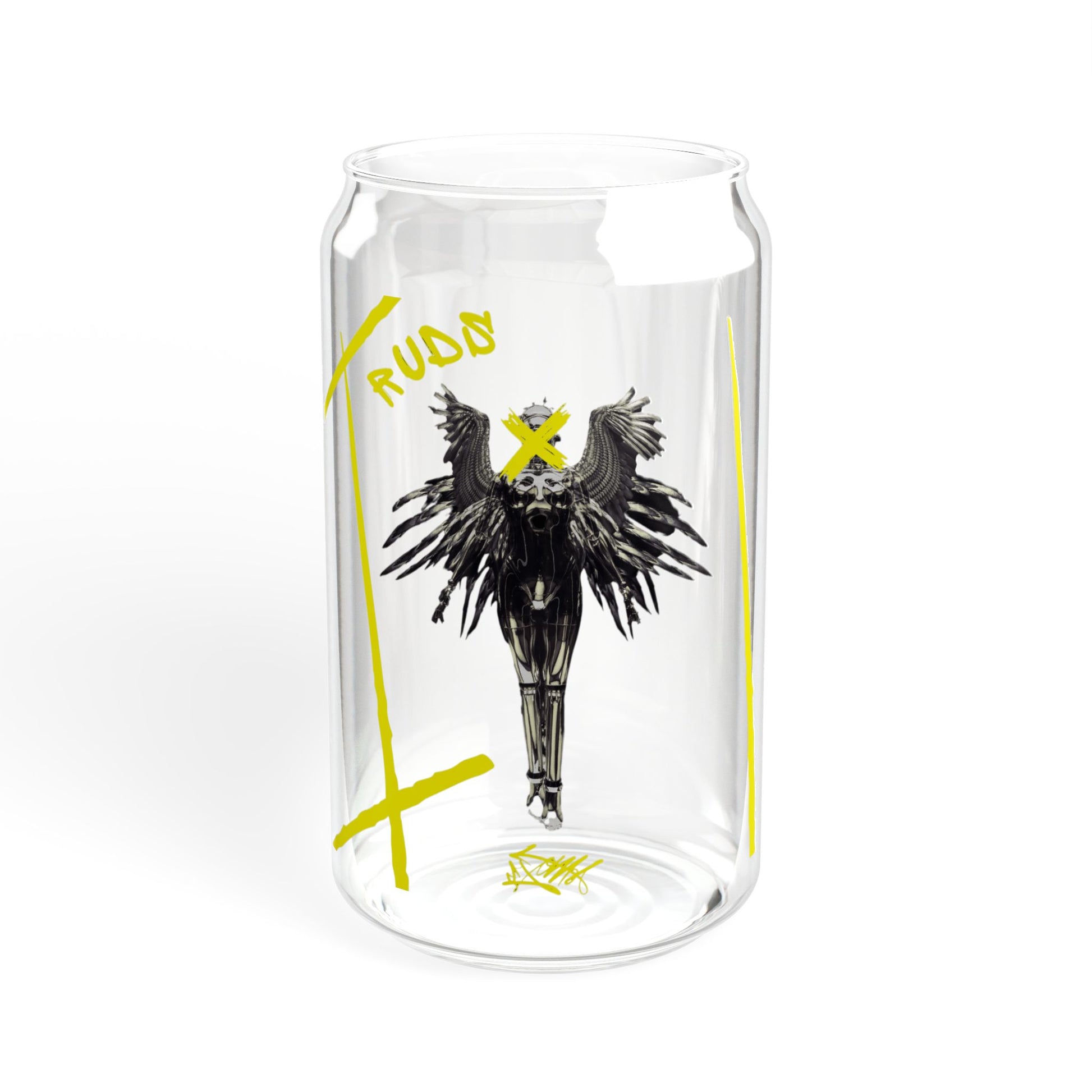 Artistic Sipper Glass with Urban Vibe