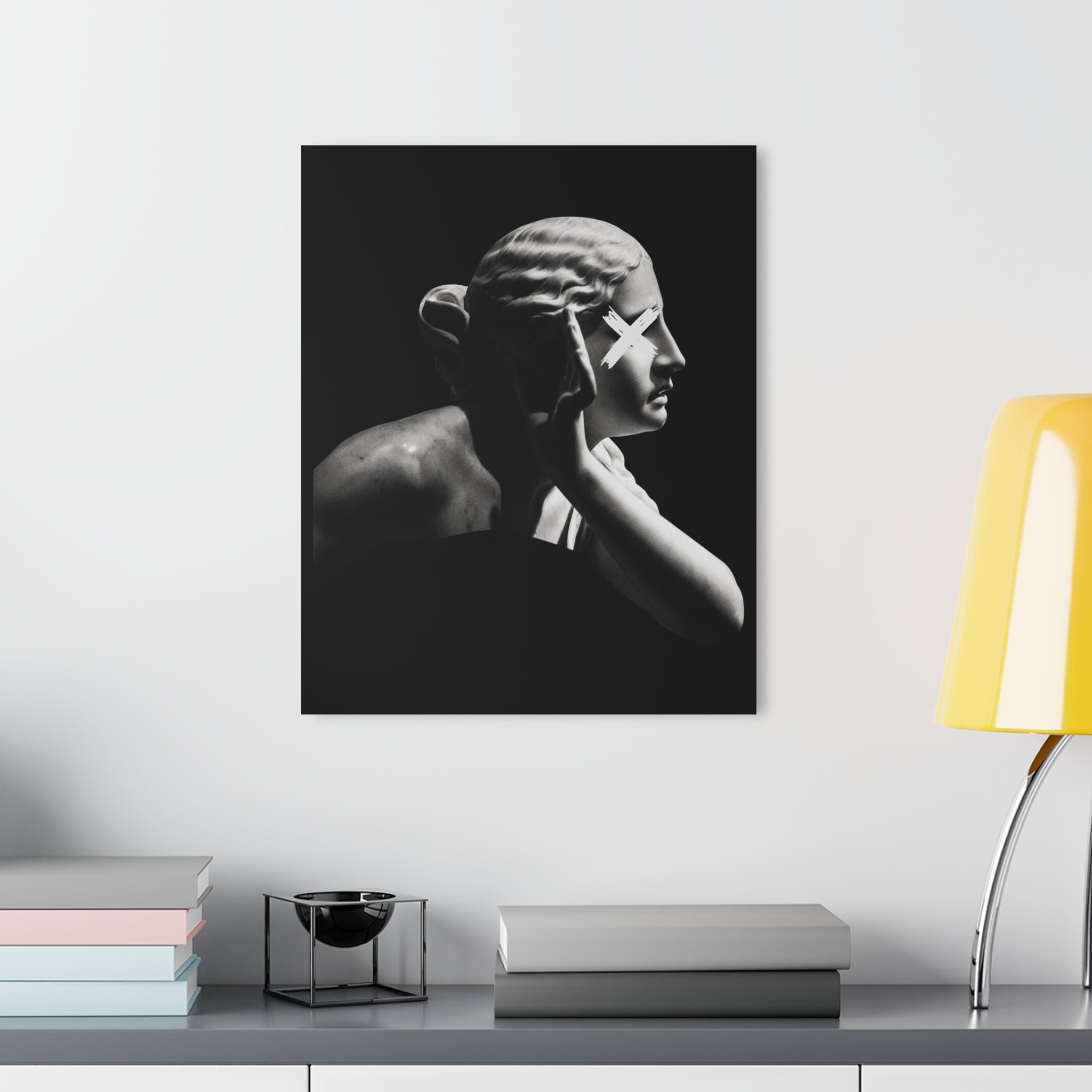 Acrylic Print Art — Monochrome statue with X-Eye