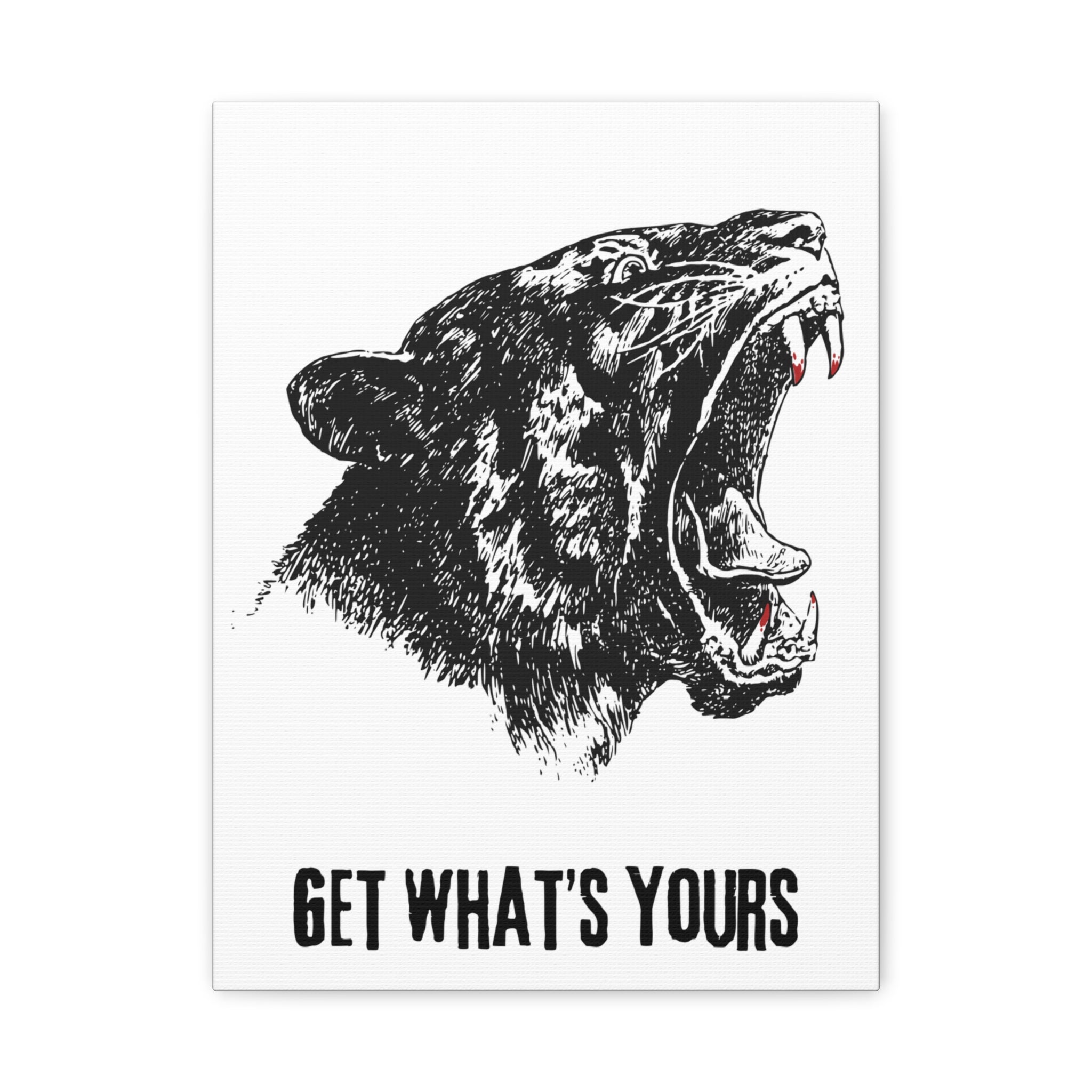 Roaring Black Panther Canvas Wall Art – Matte Stretched 1.25"