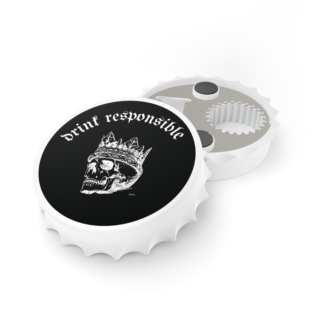 Skull Bottle Opener - Drink Responsible, Unique Gift for Beer Lovers, Bar Accessories, Skull Decor, Gothic Kitchen Gadget