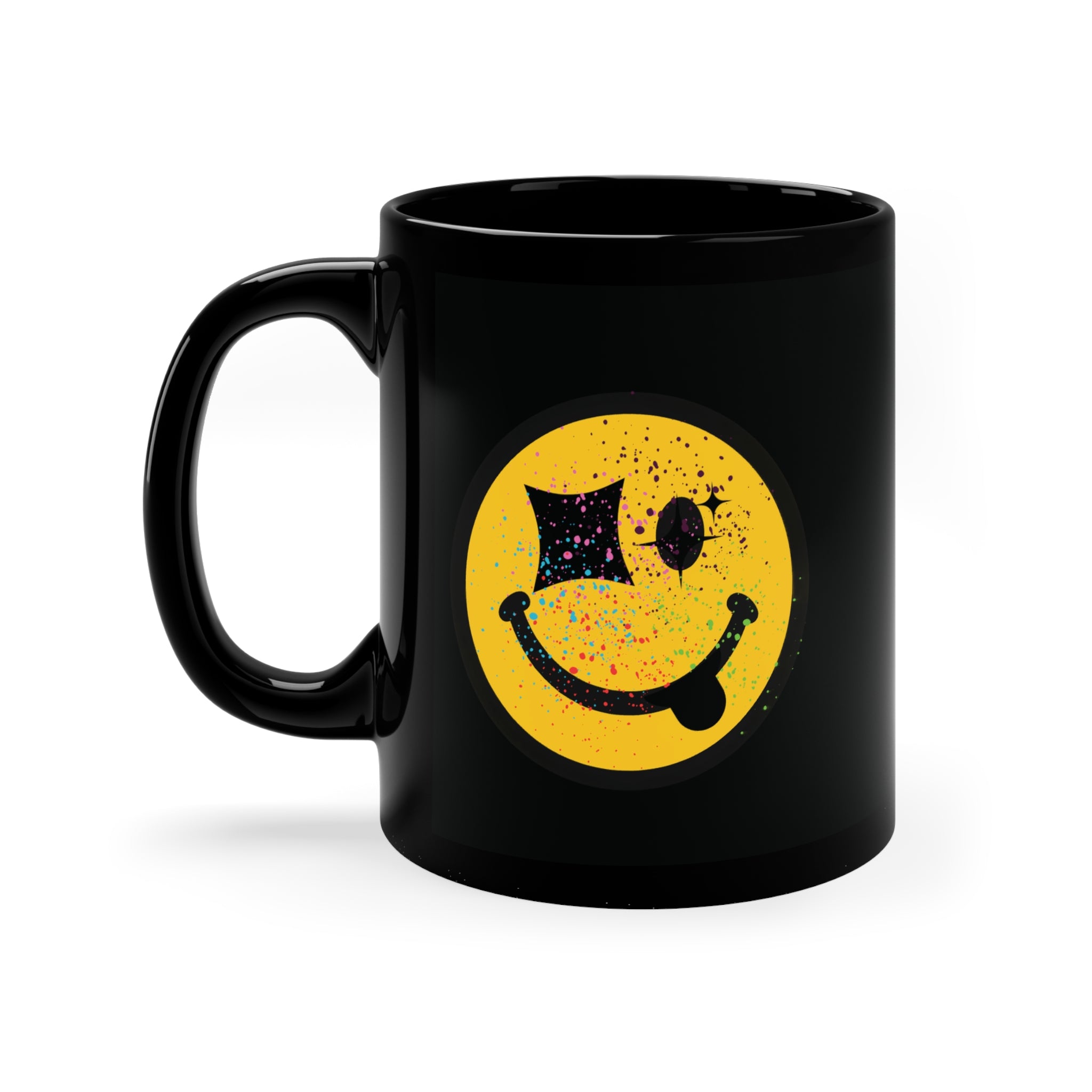 Smiley Face Black Coffee Mug