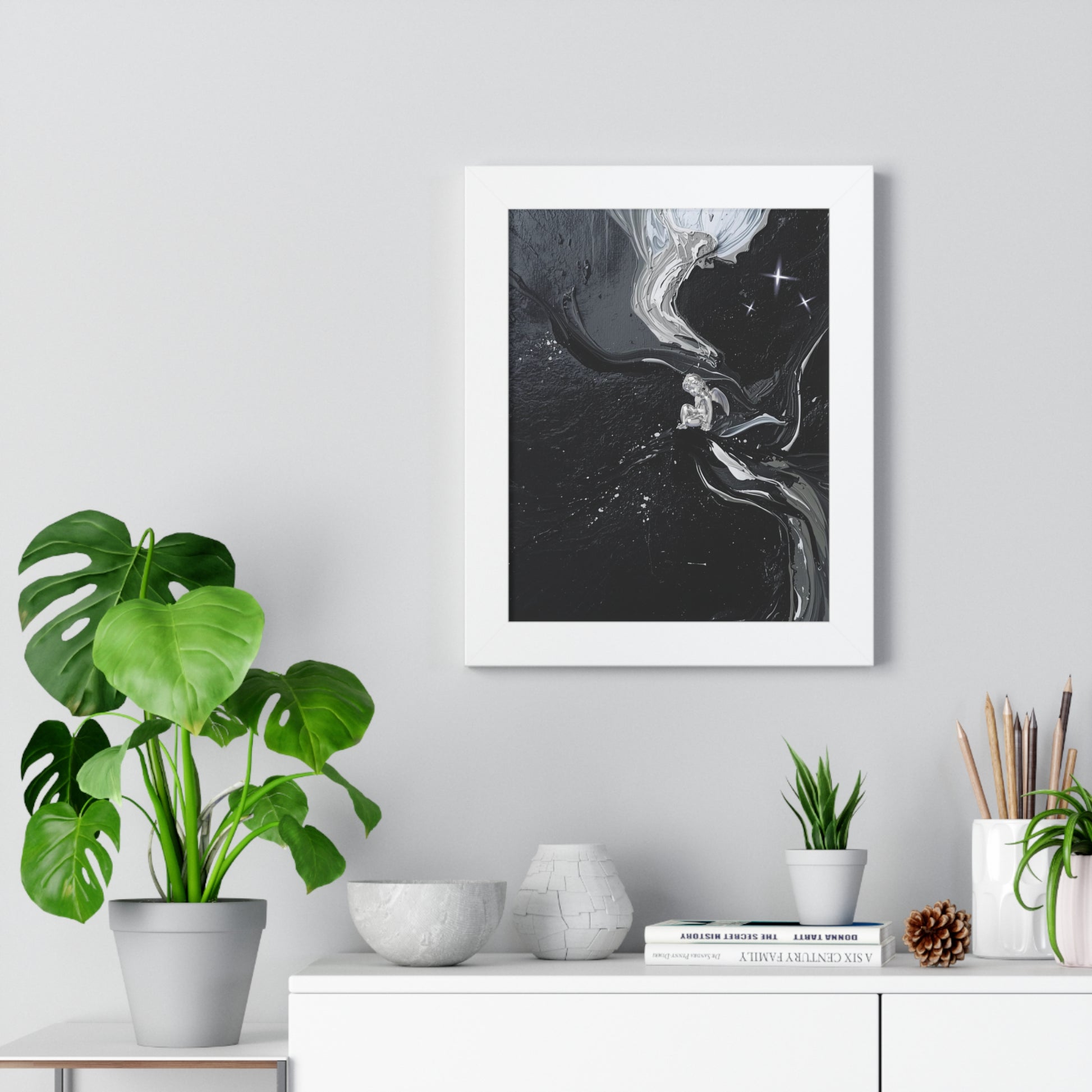 Framed Vertical Poster — Designer Frame Poster for Quiet Rooms, Striking Accent with Flashy Accessories