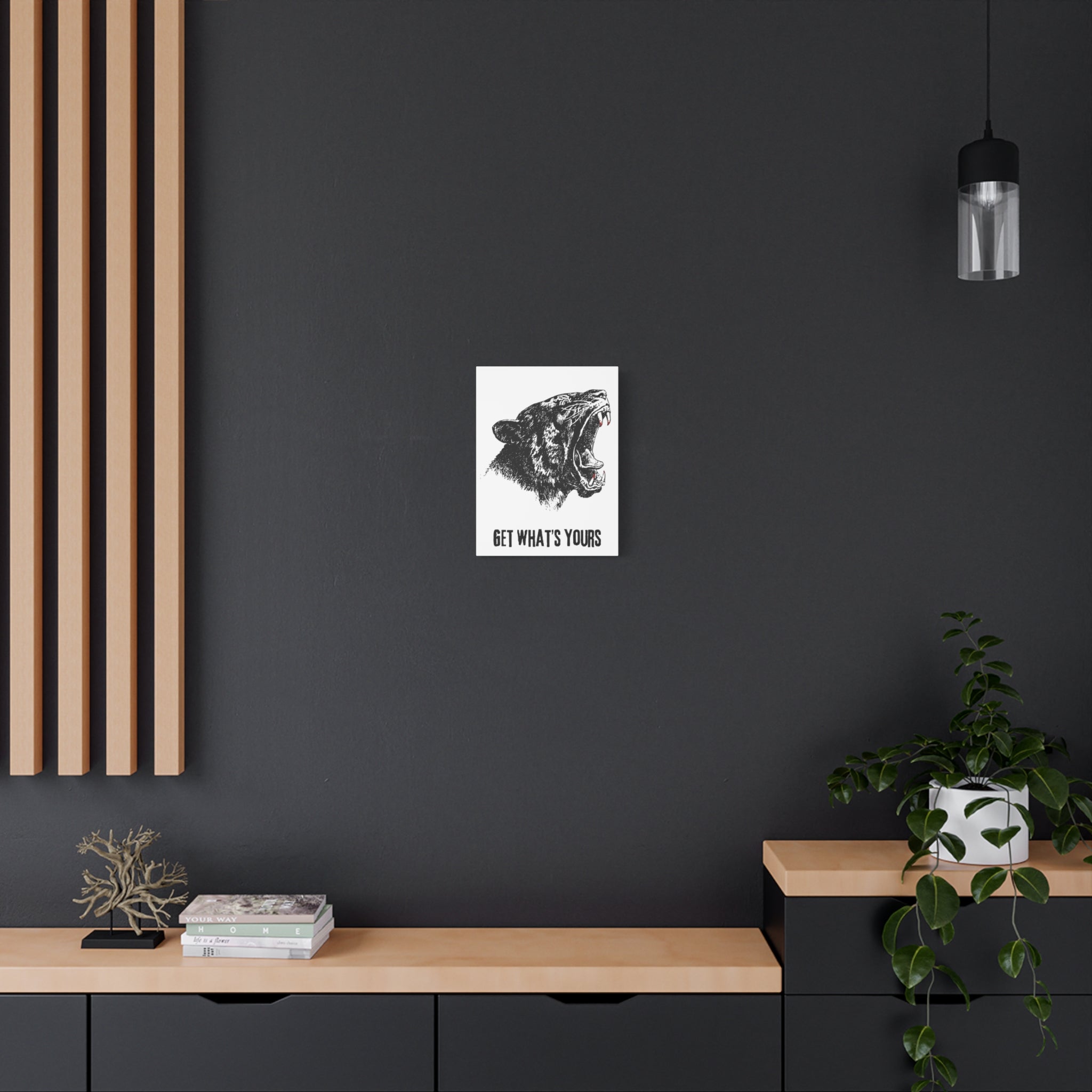 Roaring Black Panther Canvas Wall Art – Matte Stretched 1.25"