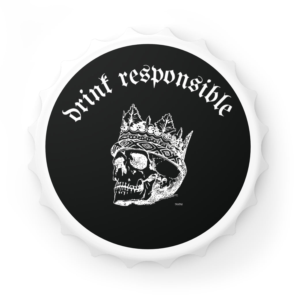 Skull Bottle Opener - Drink Responsible, Unique Gift for Beer Lovers, Bar Accessories, Skull Decor, Gothic Kitchen Gadget