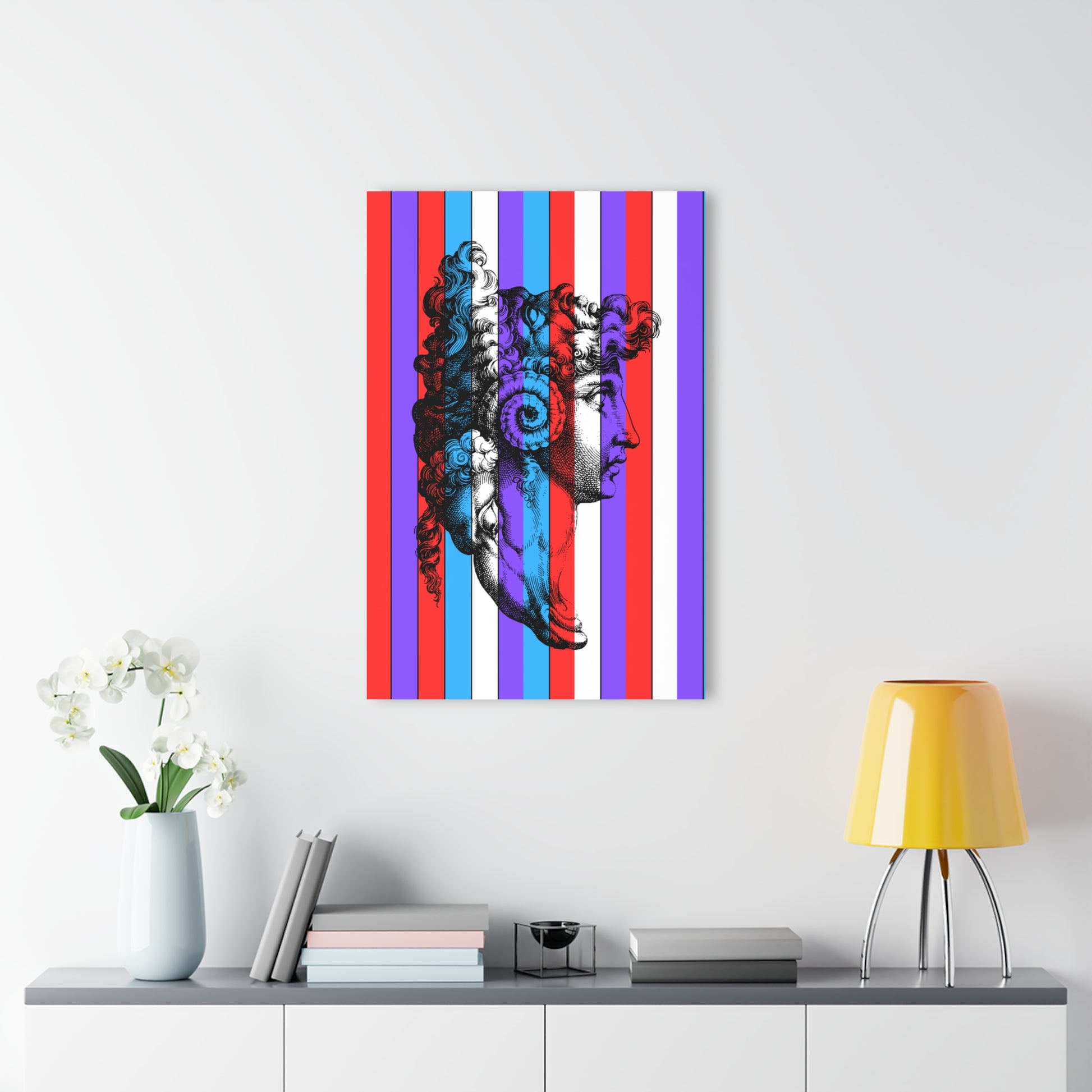Colorful Abstract Statue French Cleat Hanging